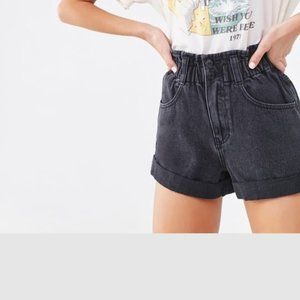 Forever 21 Black Denim Paper Bag Shorts NWT